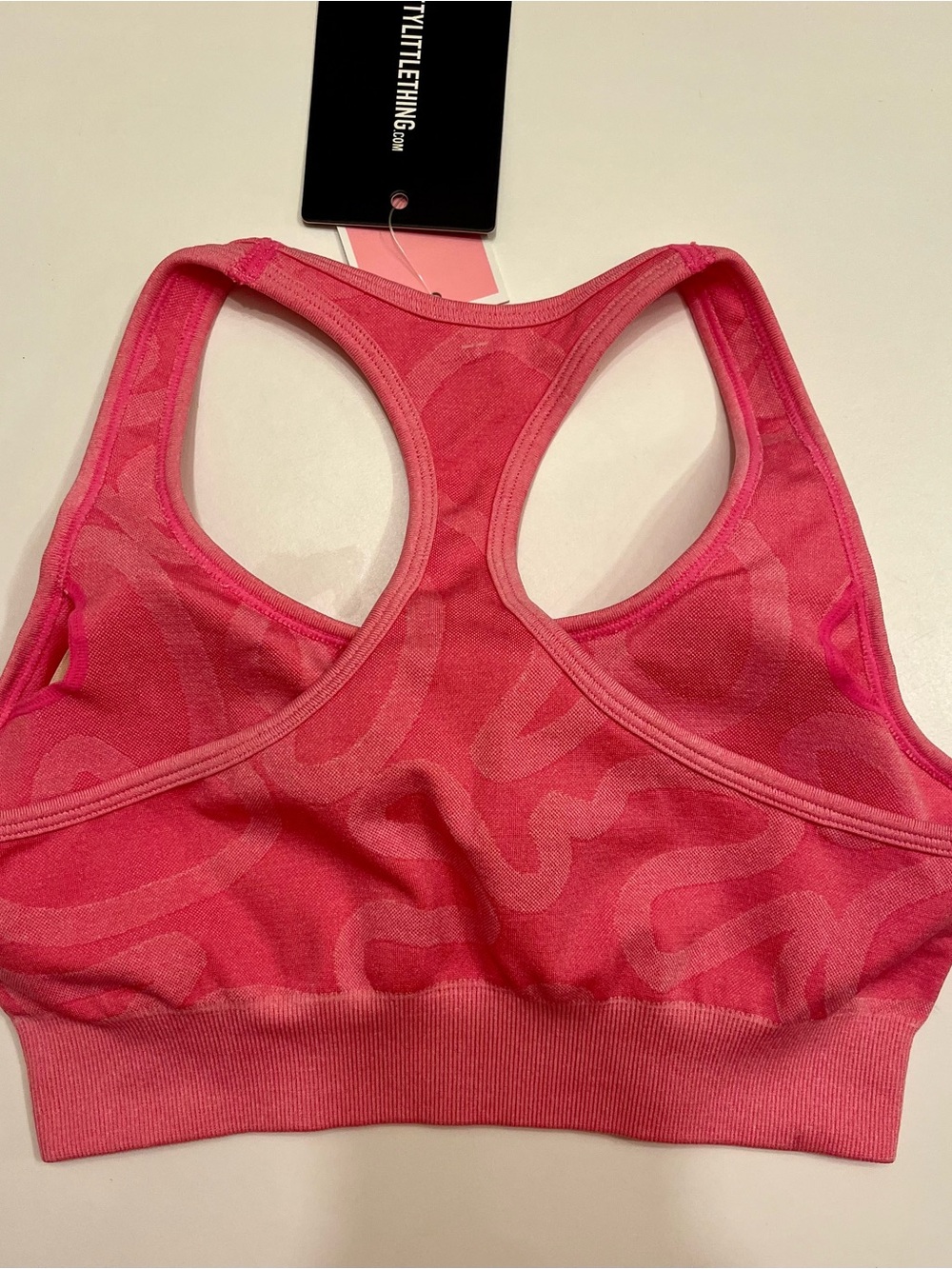 PrettyLittleThing Taupe & Pink Seamless Sports Bralettes - Picture 6 of 7
